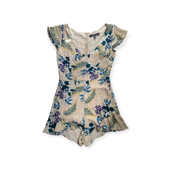 For Love and Lemons Pina Colada Floral Romper - Picture 1 of 6